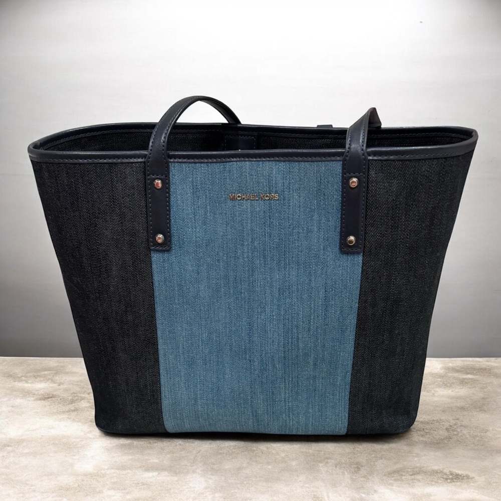 Michael Kors Two-Tone Denim & Black Tote